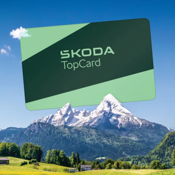 SKODA TopCard kártya hegyes-völgyes tájon