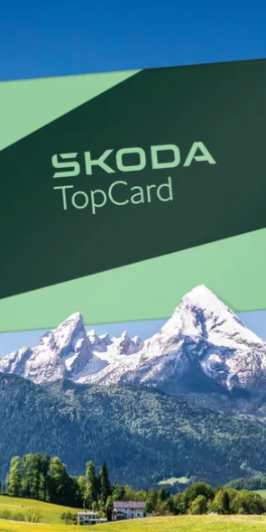 SKODA TopCard kártya hegyes-völgyes tájon
